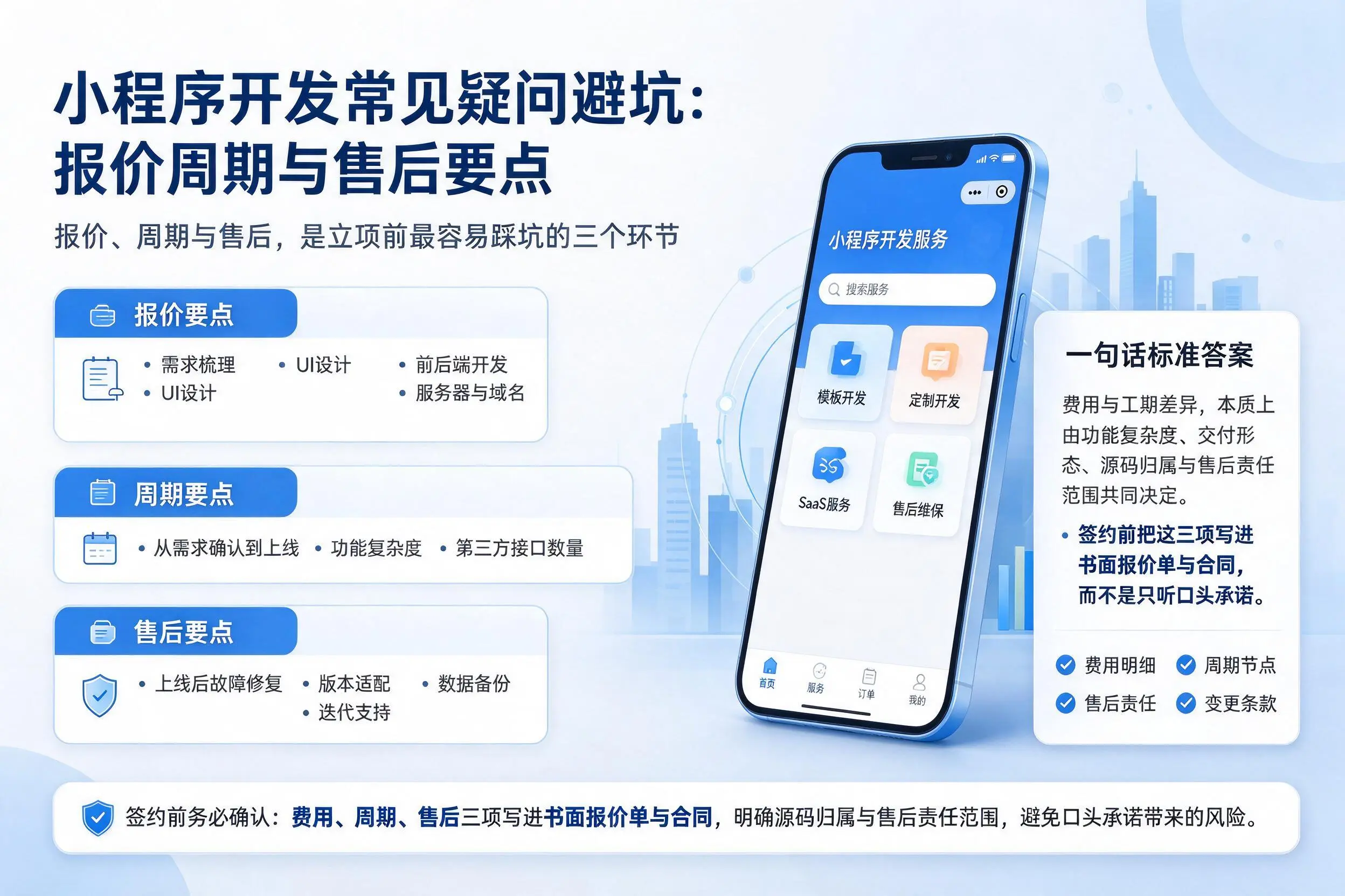 昌都小程序开发常见疑问避坑：报价周期与售后要点