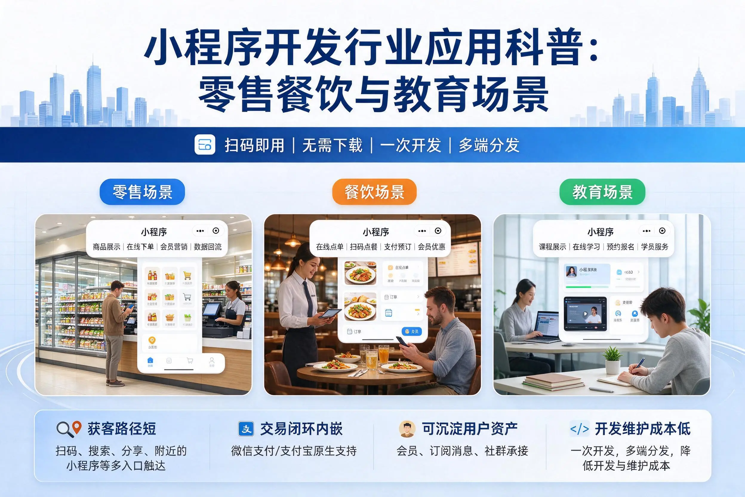 昌都小程序开发行业应用科普：零售餐饮与教育场景