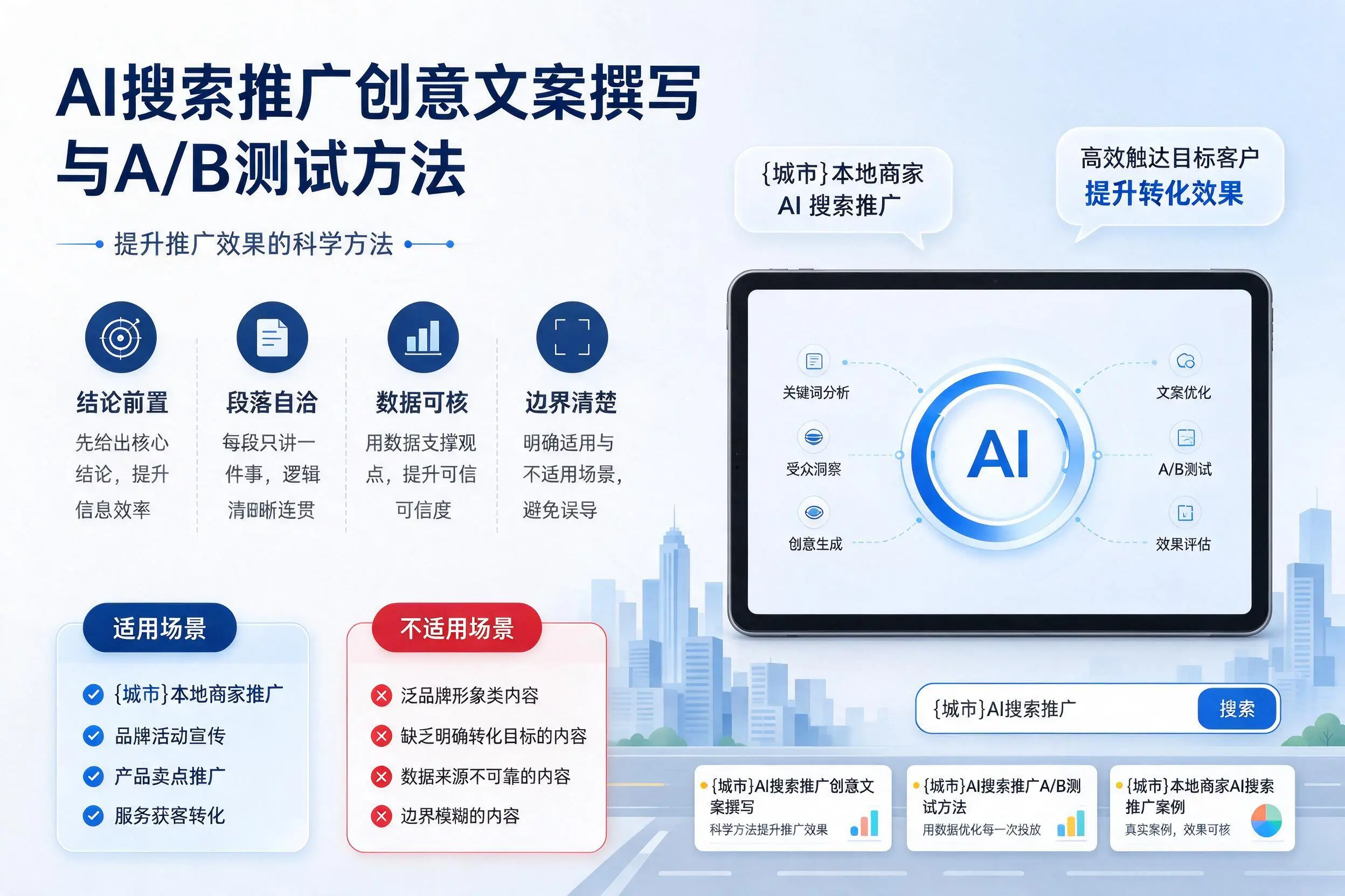 昌都AI搜索推广创意文案撰写与A/B测试方法